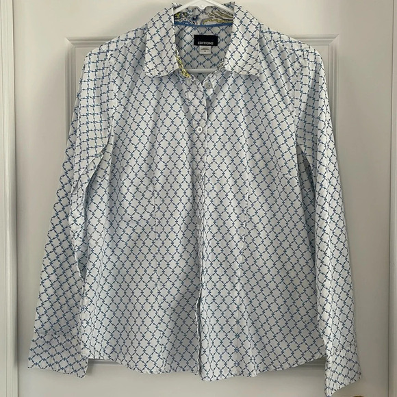 Basic Editions Button Down Long Sleeve Shirt Size M - Picture 2 of 9